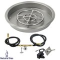 American Fireglass American Fireglass SS-RSPKIT-N-19 19 in. Round Stainless Steel Drop-In Fire Pit Pan with Spark Ignition Kit - Natural Gas SS-RSPKIT-N-19